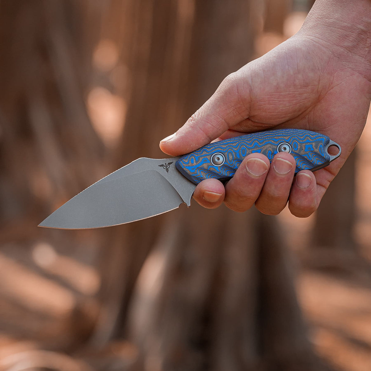 Inferno | Blue Ocean Micarta + Stonewash 14C28N - D0802