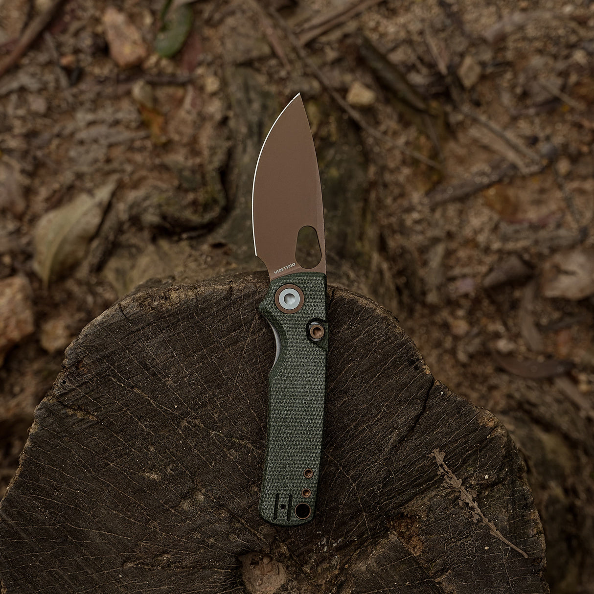 Porcupine | Green Micarta + Copper Dune 14C28N - A2609