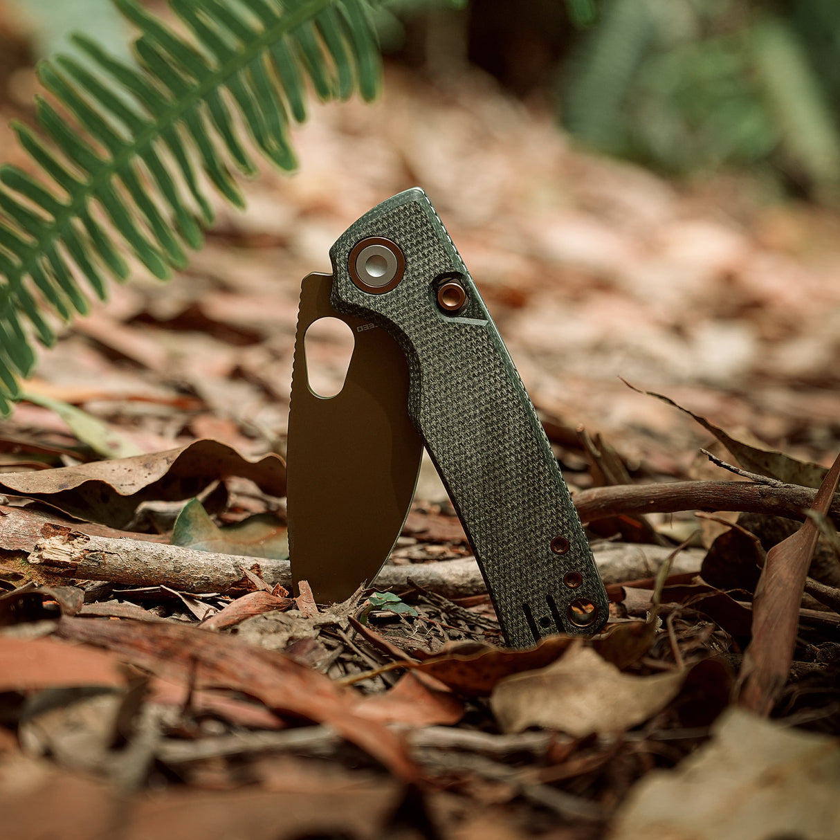 Porcupine | Green Micarta + Copper Dune 14C28N - A2609