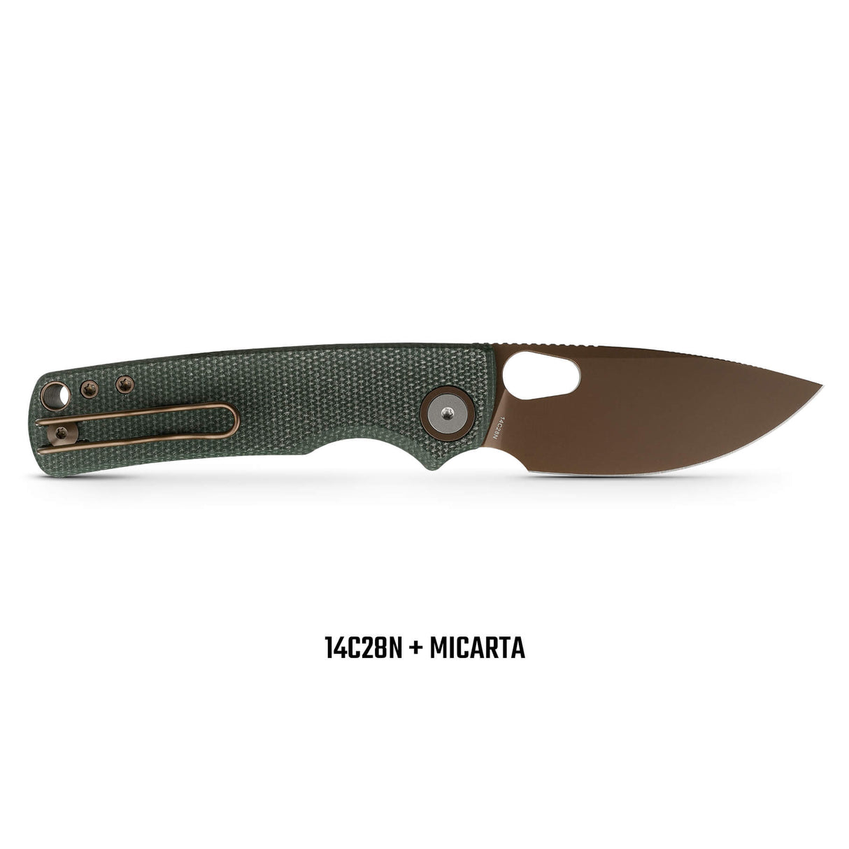 Porcupine | Green Micarta + Copper Dune 14C28N - A2609