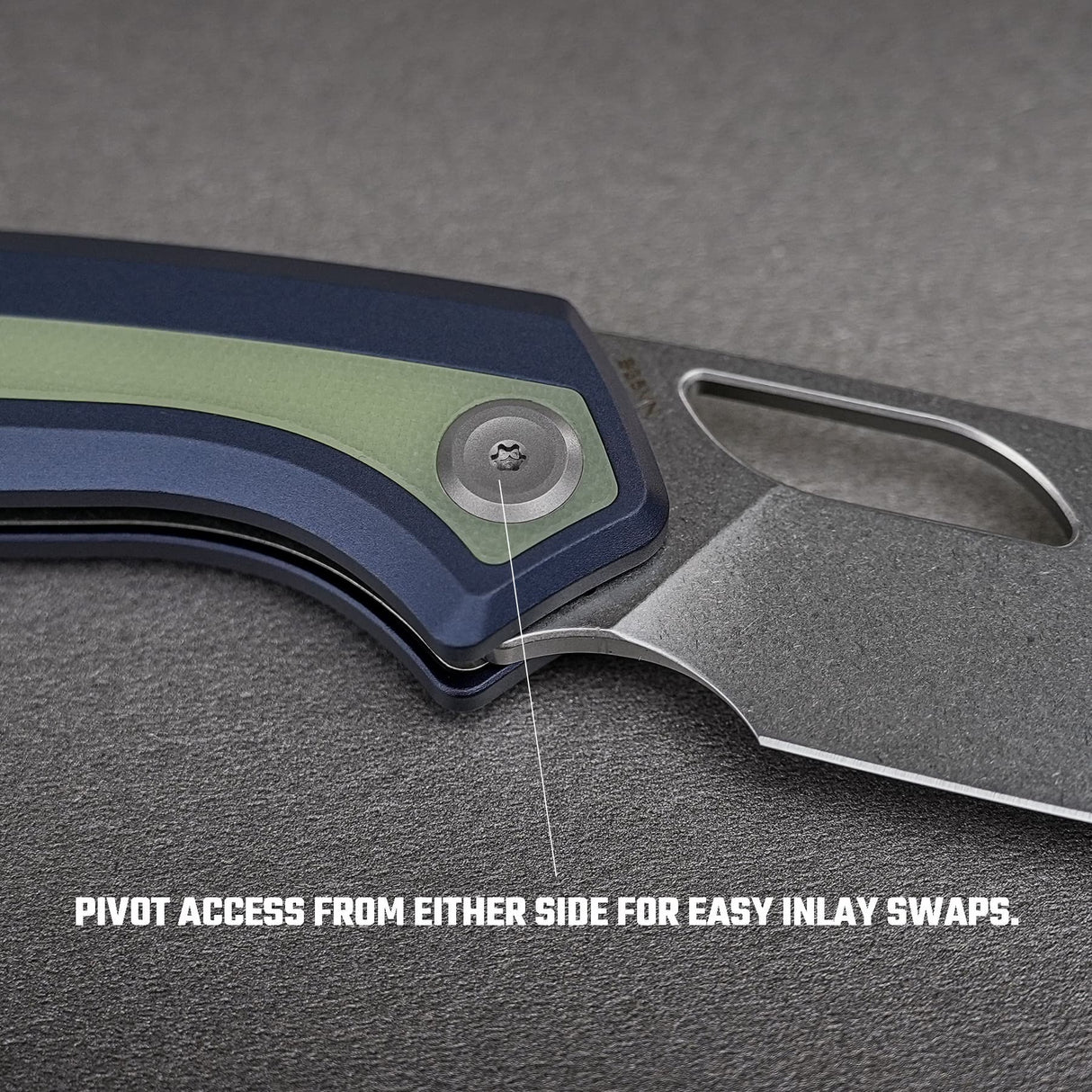 Kroc 329 | Dark Blue Aluminium GID G10 + Stonewash S35VN - A1814