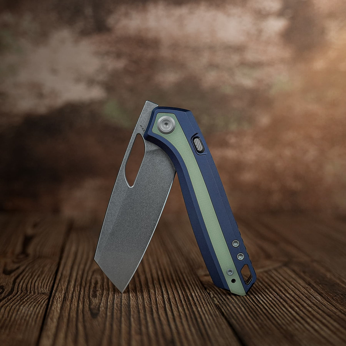 Kroc 329 | Dark Blue Aluminium GID G10 + Stonewash S35VN - A1814