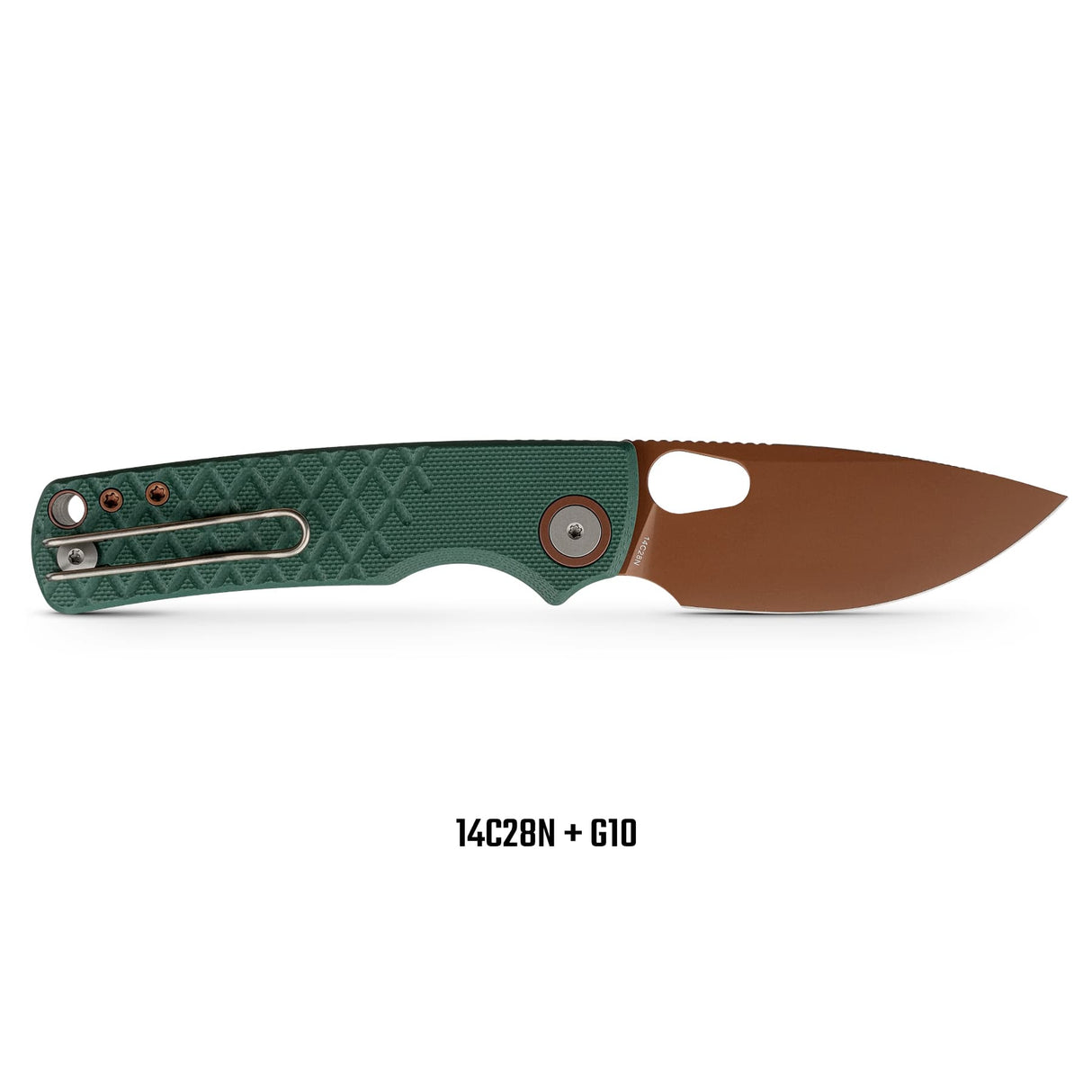 Porcupine | Green Crosshatch G10 + Copper Dune 14C28N - A2623