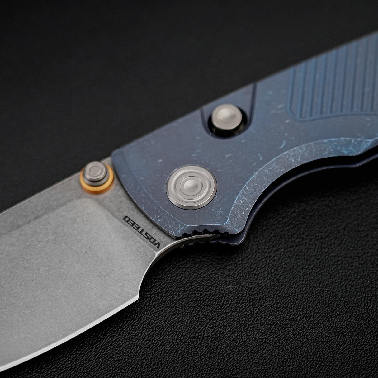 Porcupine TiSlim | Blue Ti + Stonewash 154CM - A4803