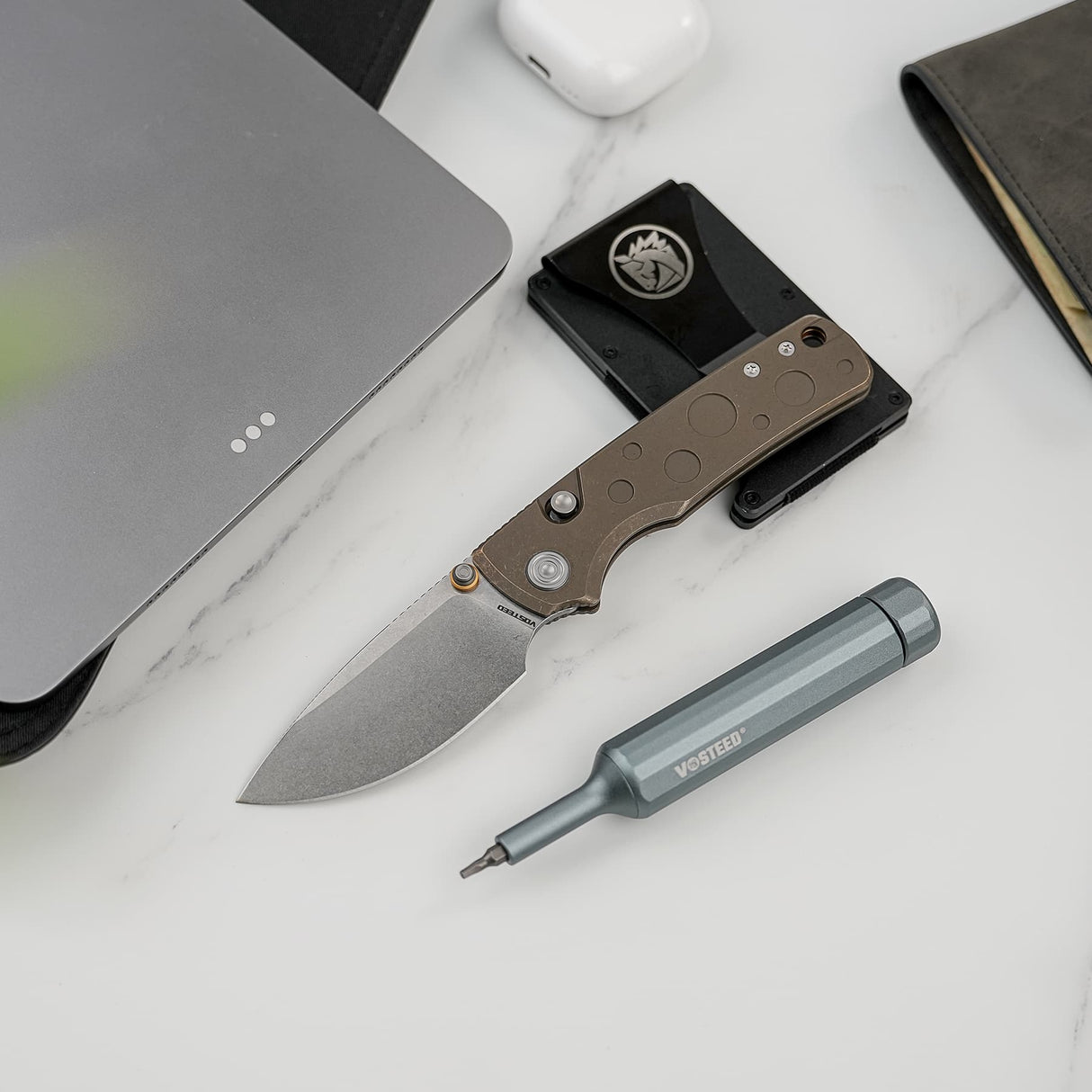 Porcupine TiSlim | Brasswash Ti + Stonewash S90V