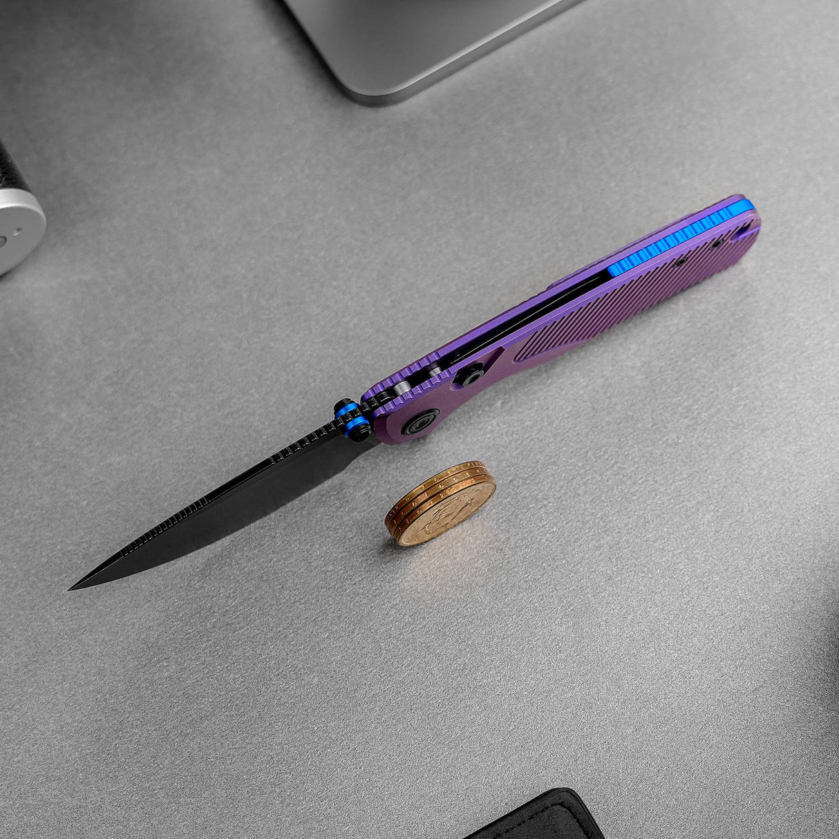 Porcupine TiSlim | Rebecca Purple Ti + Blackwash 154CM - A4812