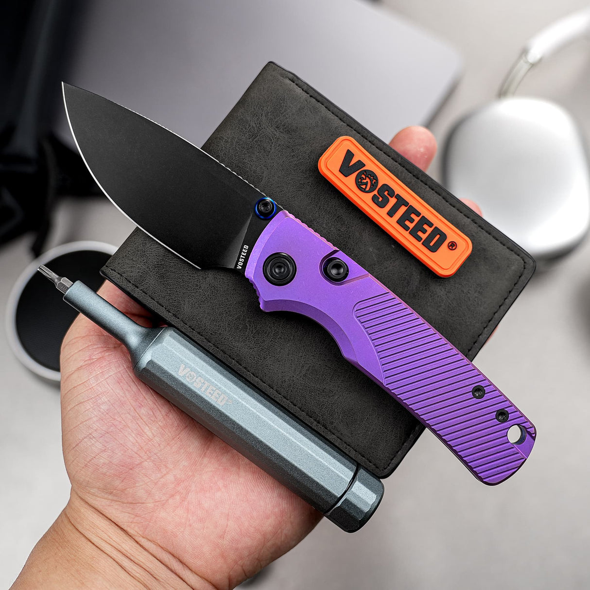 Porcupine TiSlim | Rebecca Purple Ti + Blackwash 154CM - A4812