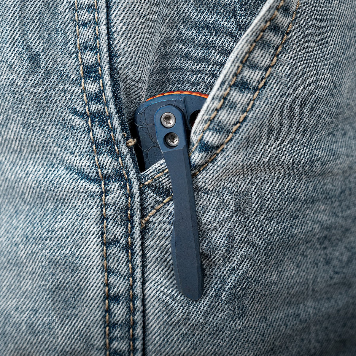 Porcupine TiSlim | Acid Wash Blue Ti + Acid Stonewash S90V - A4814