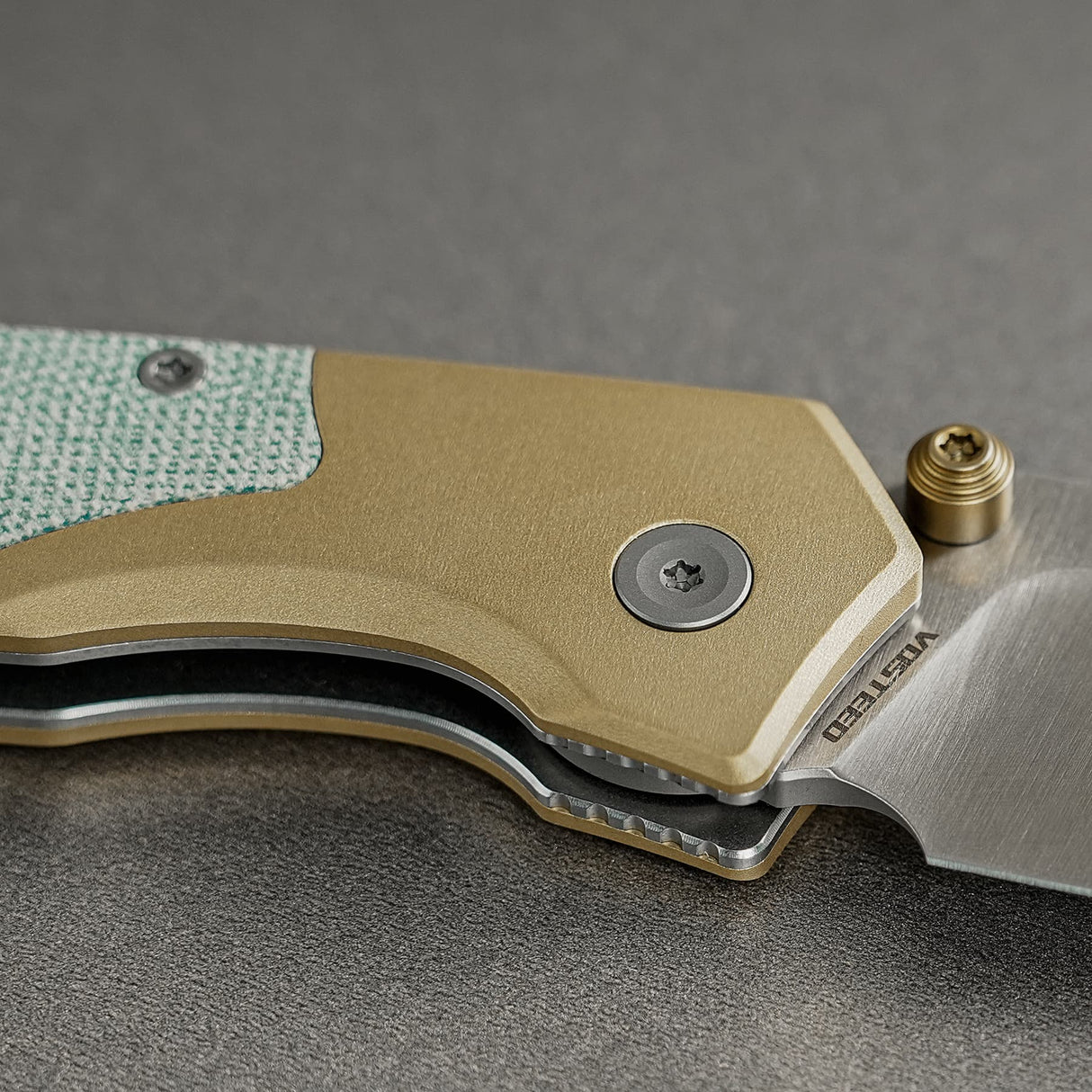 Psyop 299 | Teal Micarta/Brass + Satin S35VN - A2221