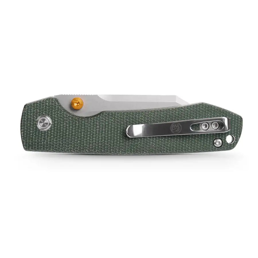 Raccoon - Top Liner Lock | Green Micarta + 14C28N Bowie - A2911