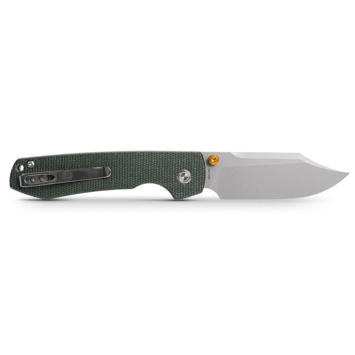 Raccoon - Top Liner Lock | Green Micarta + 14C28N Bowie - A2911