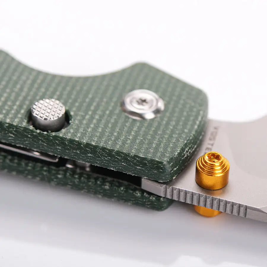 Raccoon - Top Liner Lock | Green Micarta + 14C28N Bowie - A2911