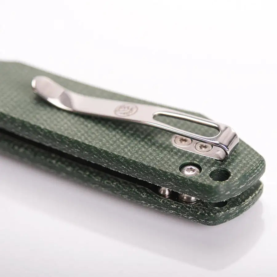 Raccoon - Top Liner Lock | Green Micarta + 14C28N Bowie - A2911