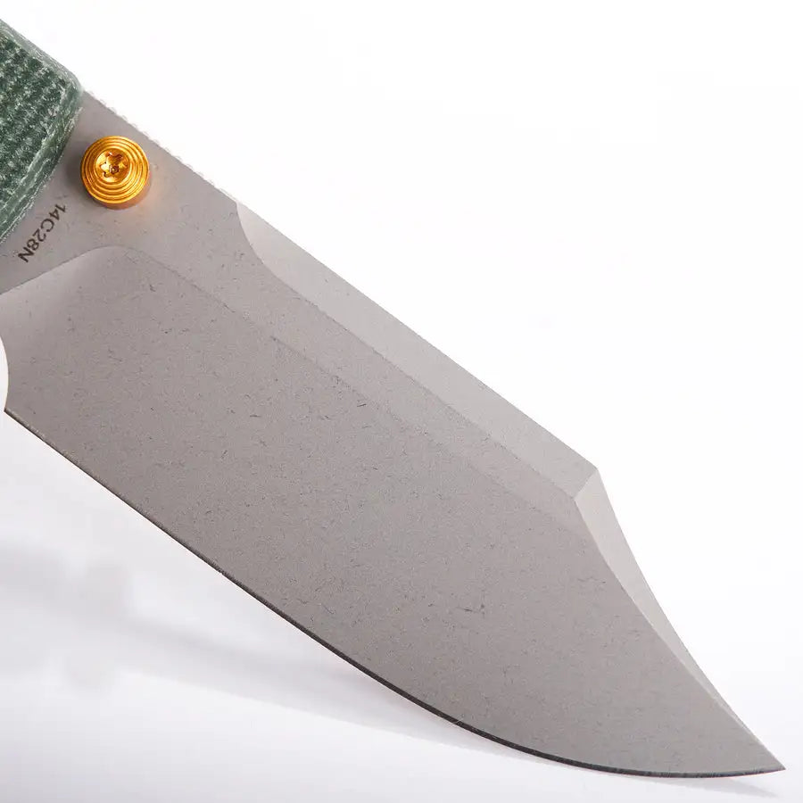 Raccoon - Top Liner Lock | Green Micarta + 14C28N Bowie - A2911
