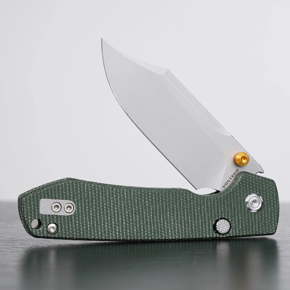 Raccoon - Top Liner Lock | Green Micarta + 14C28N Bowie - A2911