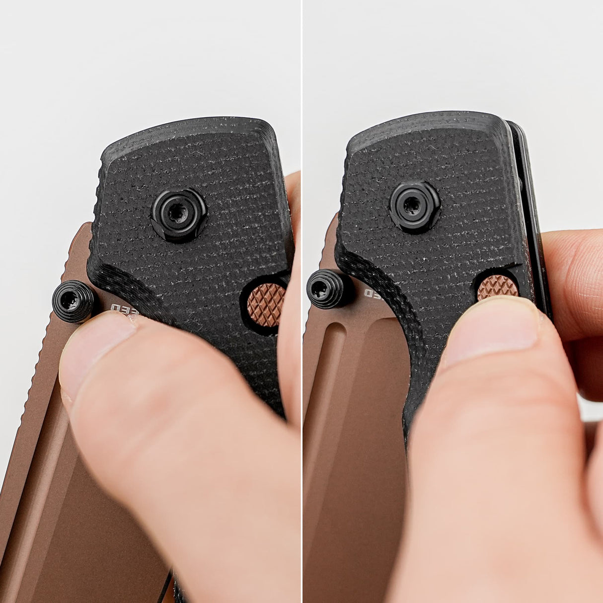 Raccoon 2.0 Top Liner Lock | Black Micarta + Copper Dune 14C28N Sheepsfoot - A2928