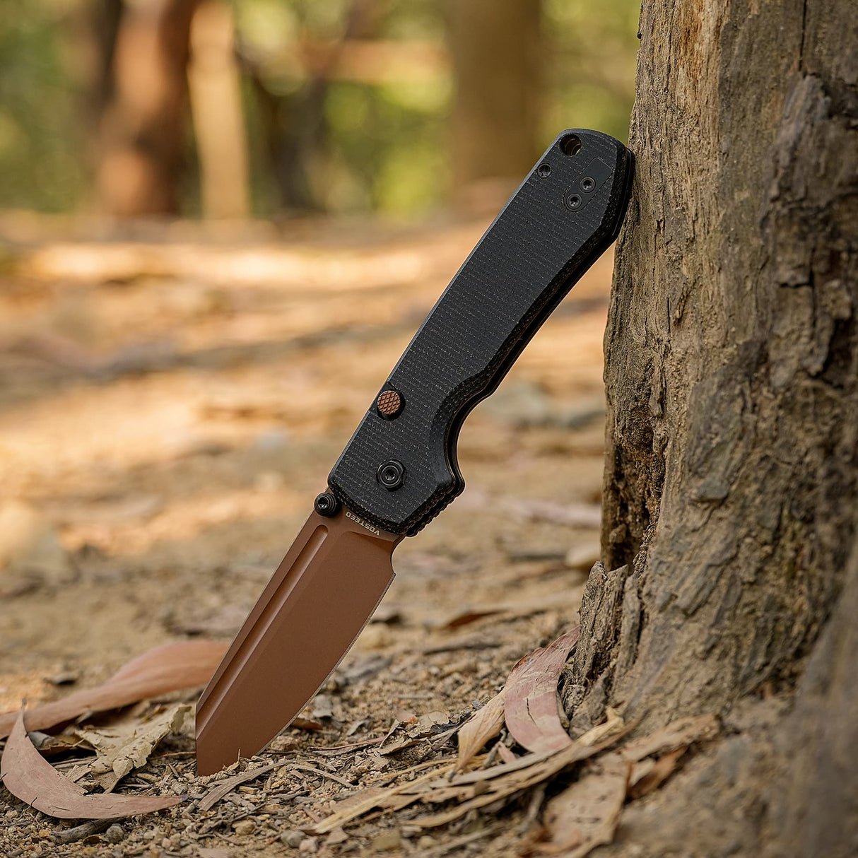 Raccoon 2.0 Top Liner Lock | Black Micarta + Copper Dune 14C28N Sheepsfoot - A2928
