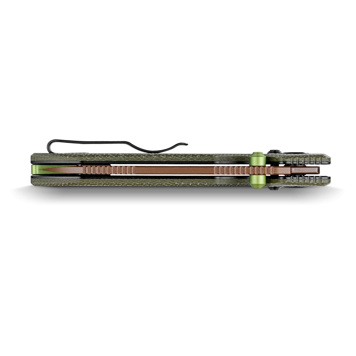 Raccoon Crossbar 2.0 ModSwap™ | Green Micarta + Copper Dune Nitro-V - A4905