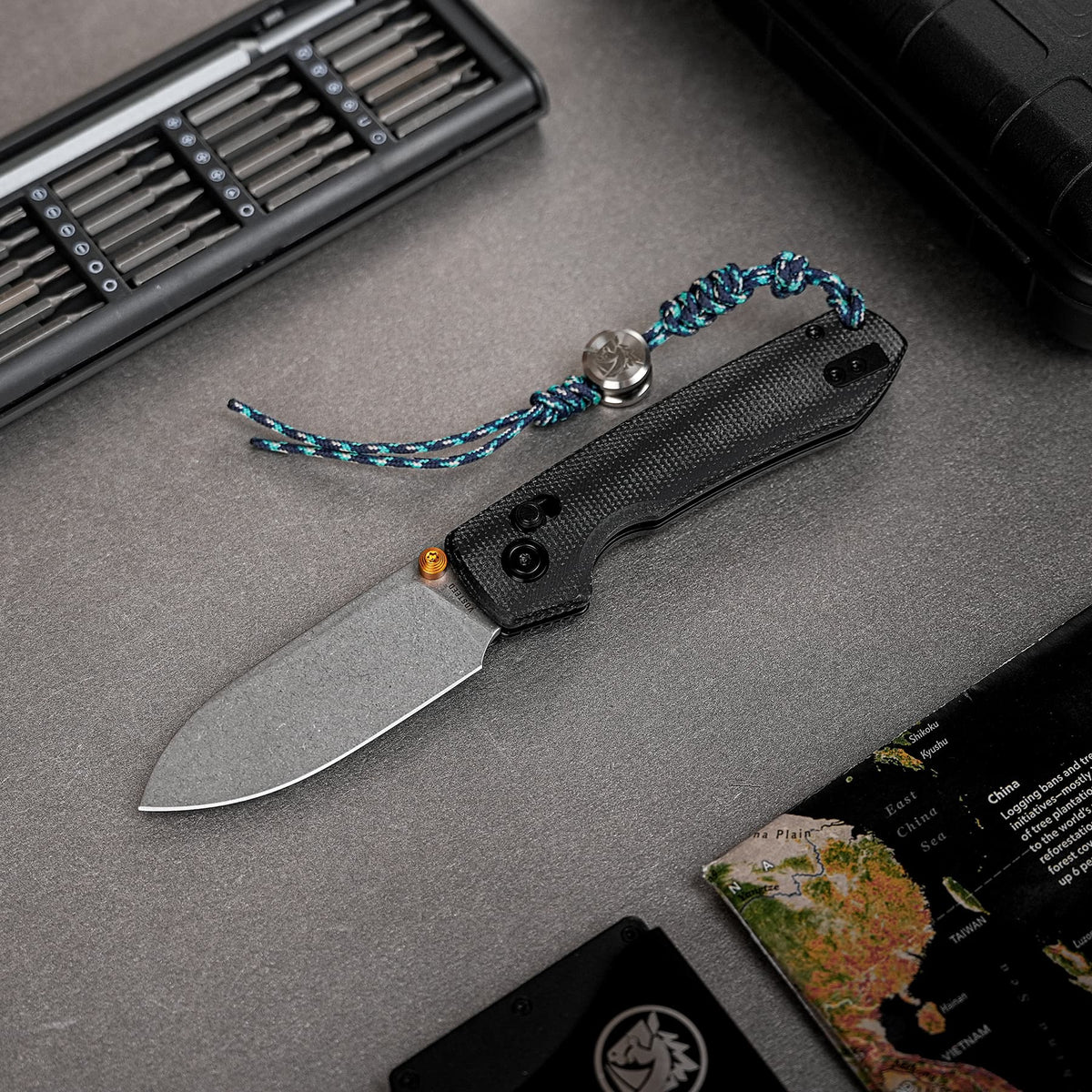 Raccoon Crossbar 2.0 ModSwap™ | Black Micarta + Stonewash Nitro-V - A4906