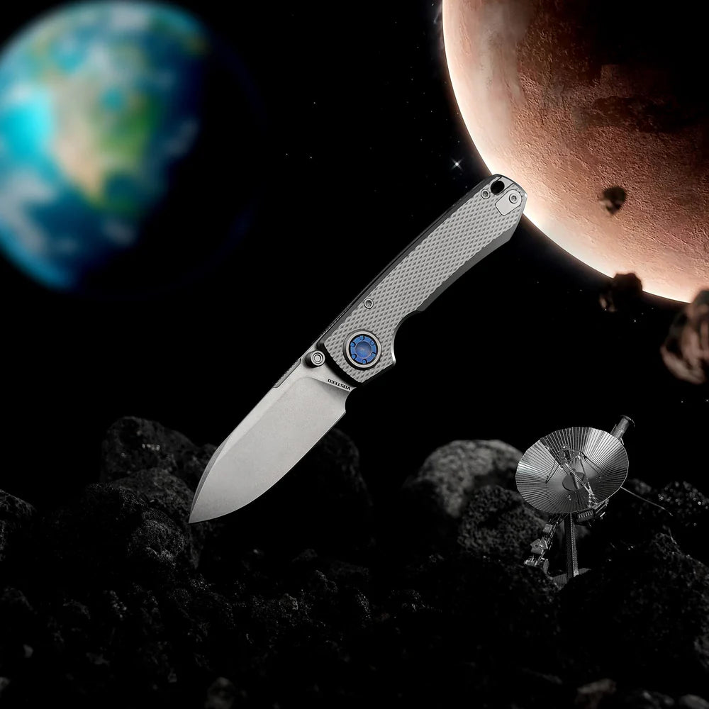 Raccoon V | Dim Grey Titanium + Stonewash Blade