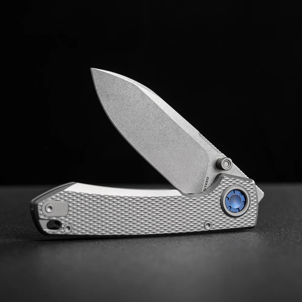 Raccoon V | Dim Grey Titanium + Stonewash Blade