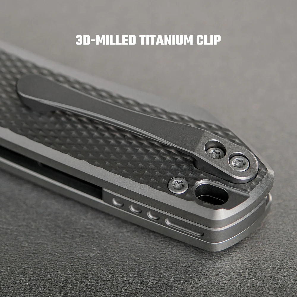 Raccoon V | Dim Grey Titanium + Stonewash Blade