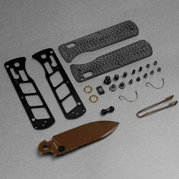 Vombat Handle Scales - Black Carbon Fiber