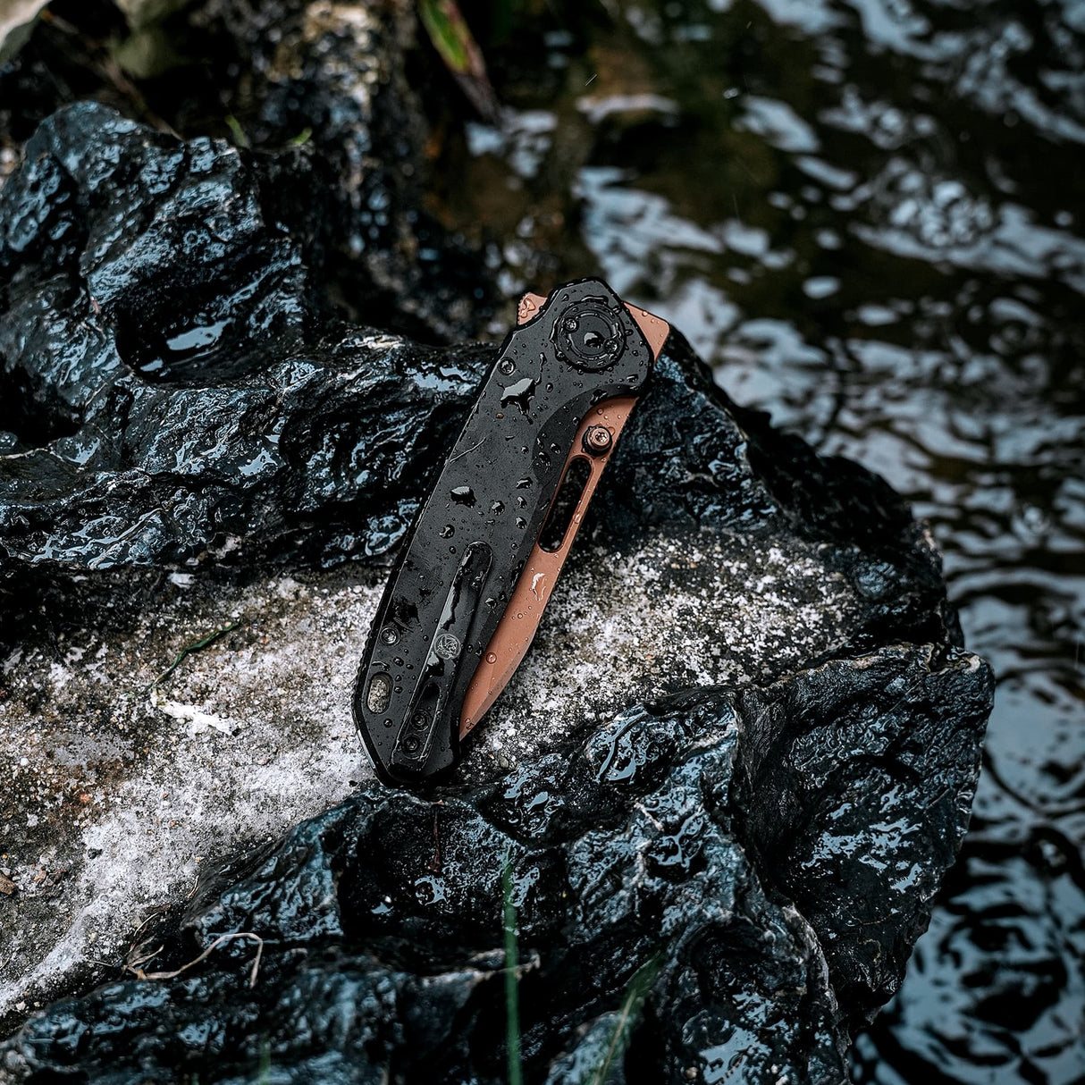 Zander - Vanchor Lock® | Black Aluminium + Copper Dune S35VN - A4601