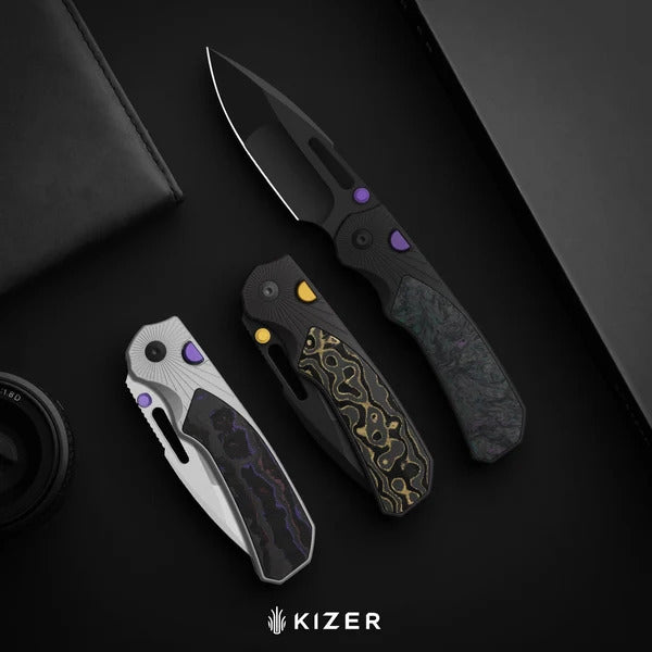 Durandal | Alu & FatCarbon Camo Gold + Gunmetal Gray PVD S35VN