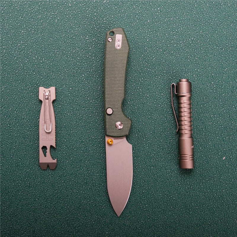 Raccoon - Top Liner Lock | Green Micarta + 14C28N Drop Point - A2904