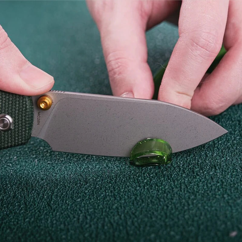 Raccoon - Top Liner Lock | Green Micarta + 14C28N Drop Point - A2904