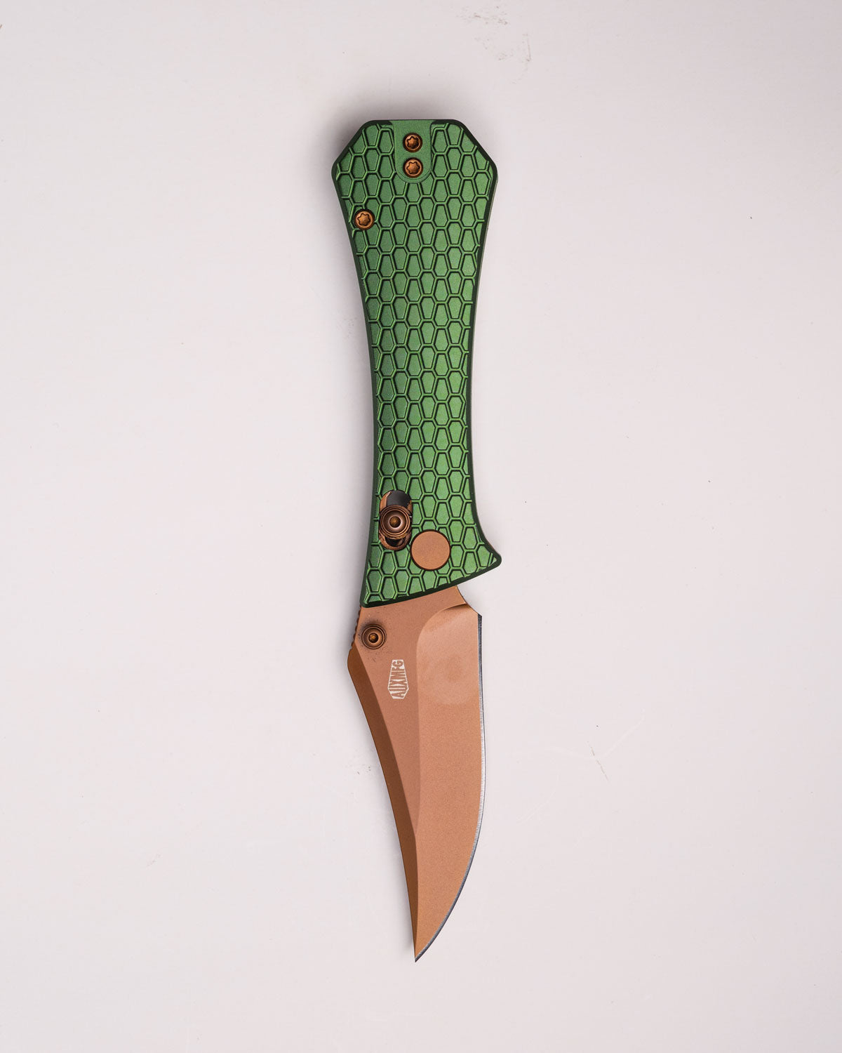 Pocket Bowie Deadhead Crossbar | Green Aluminium + Rose PVD 14C28N