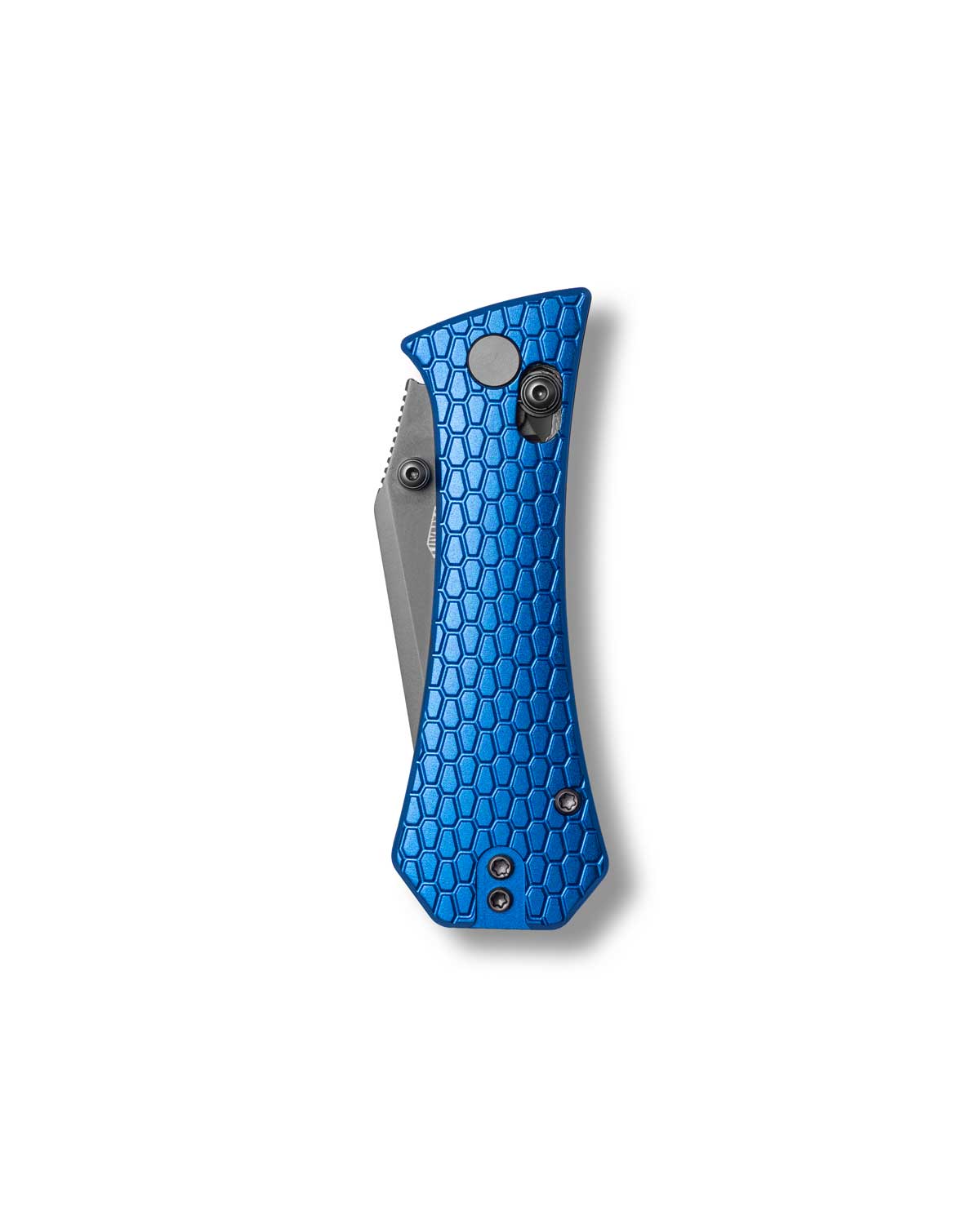 Coffin Tanto Deadhead  Crossbar | Blue Aluminium + Smoke PVD 14C28N