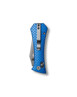 Coffin Tanto Deadhead  Crossbar | Blue Aluminium + Smoke PVD 14C28N
