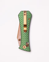 Coffin Tanto Deadhead Crossbar | Green Aluminium + Rose PVD 14C28N