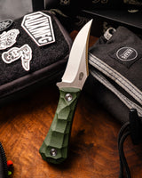 Pocket Bowie Deadhead Fixed | Green Micarta 14C28N