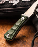 Pocket Bowie Deadhead Fixed | Green Micarta 14C28N