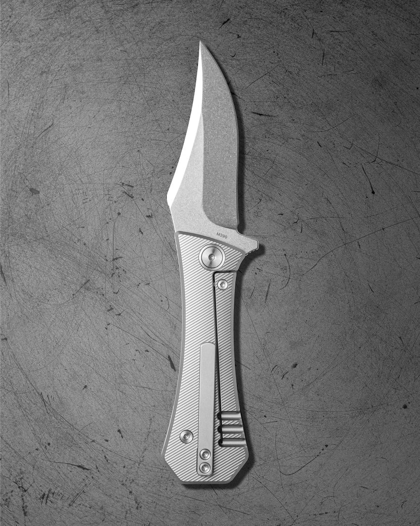 Pocket Bowie Framelock | Titanium + Stonewash M390