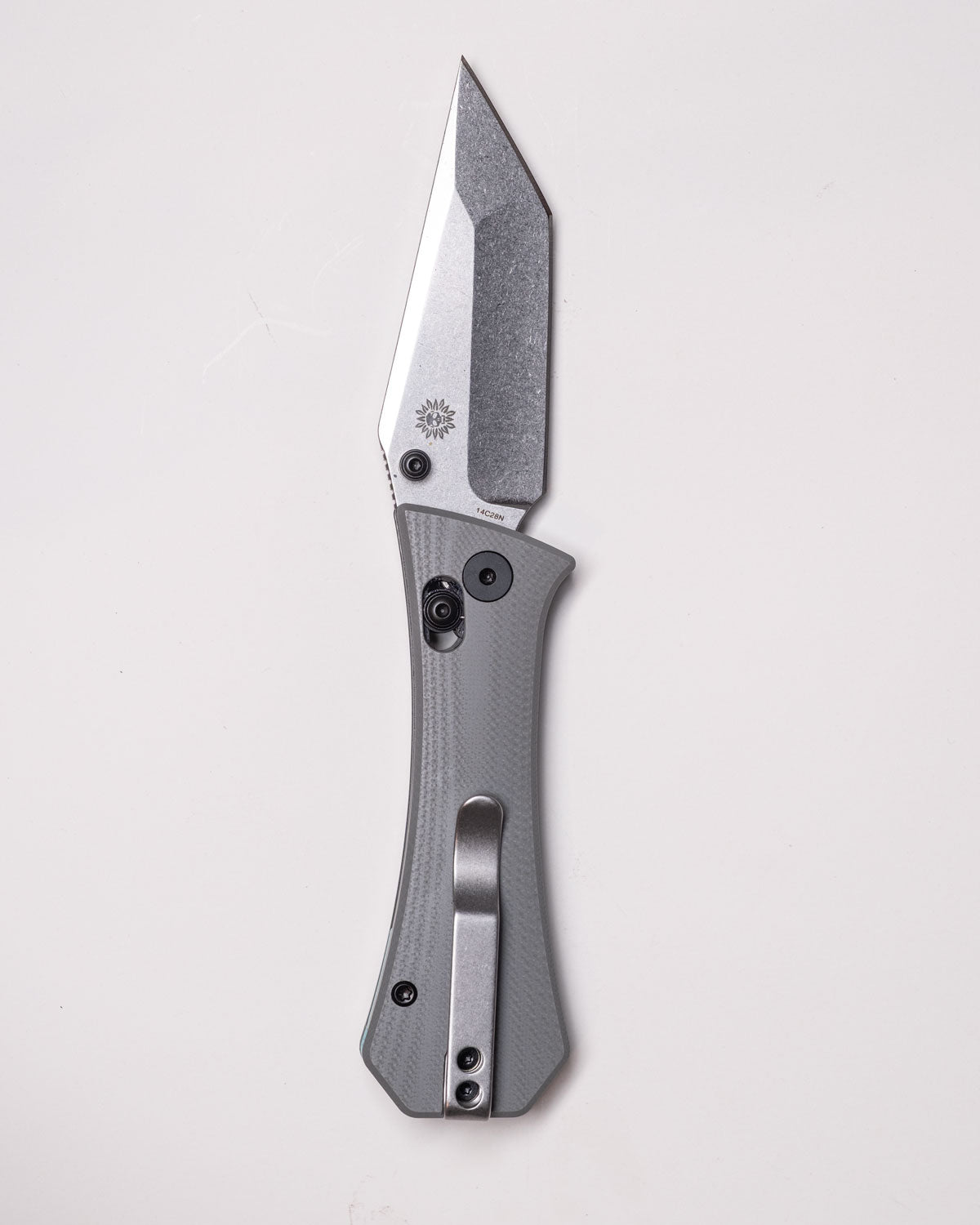 Coffin Tanto Deadhead Crossbar | Grey G10 + Stonewash 14C28N