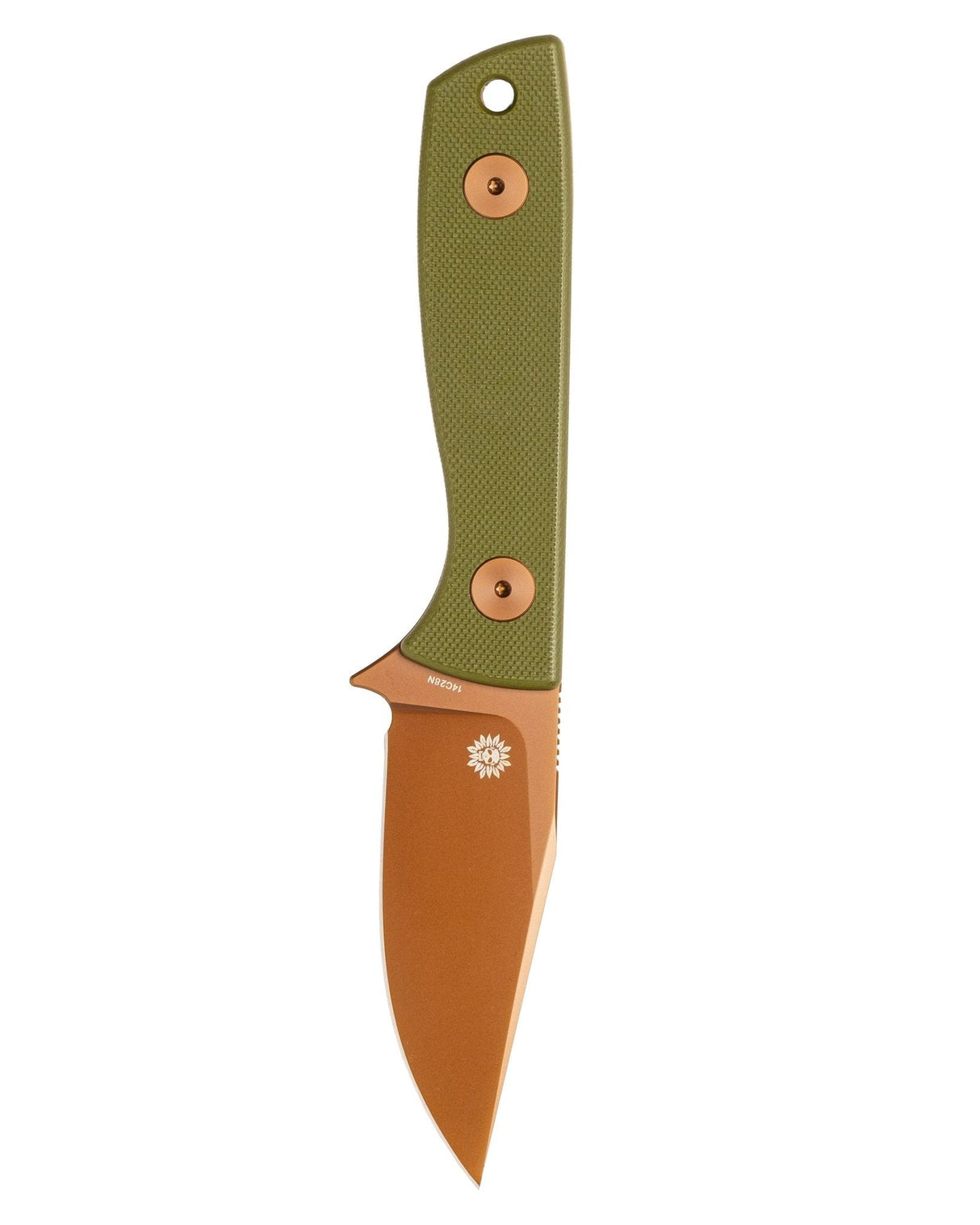 Runt XL Deadhead Fixed | Green G10 + Rose Gold PVD 14C28N