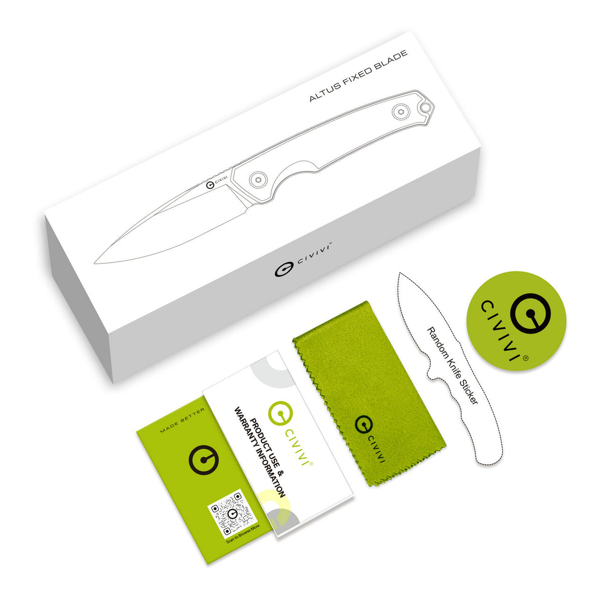 Altus Fixed Blade | OD Green G10 + Stonewash 14C28N