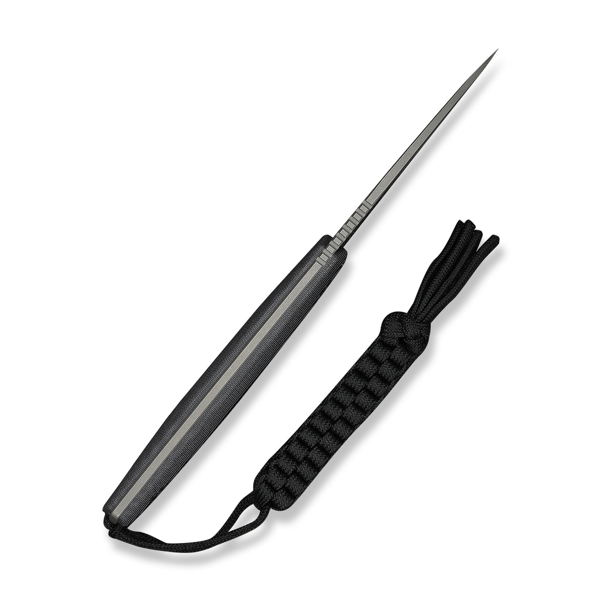 Altus Fixed Blade | Grey & Black Layered G10 + Greywash 14C28N