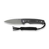 Altus Fixed Blade | Grey & Black Layered G10 + Greywash 14C28N