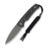 Altus Fixed Blade | Grey & Black Layered G10 + Greywash 14C28N