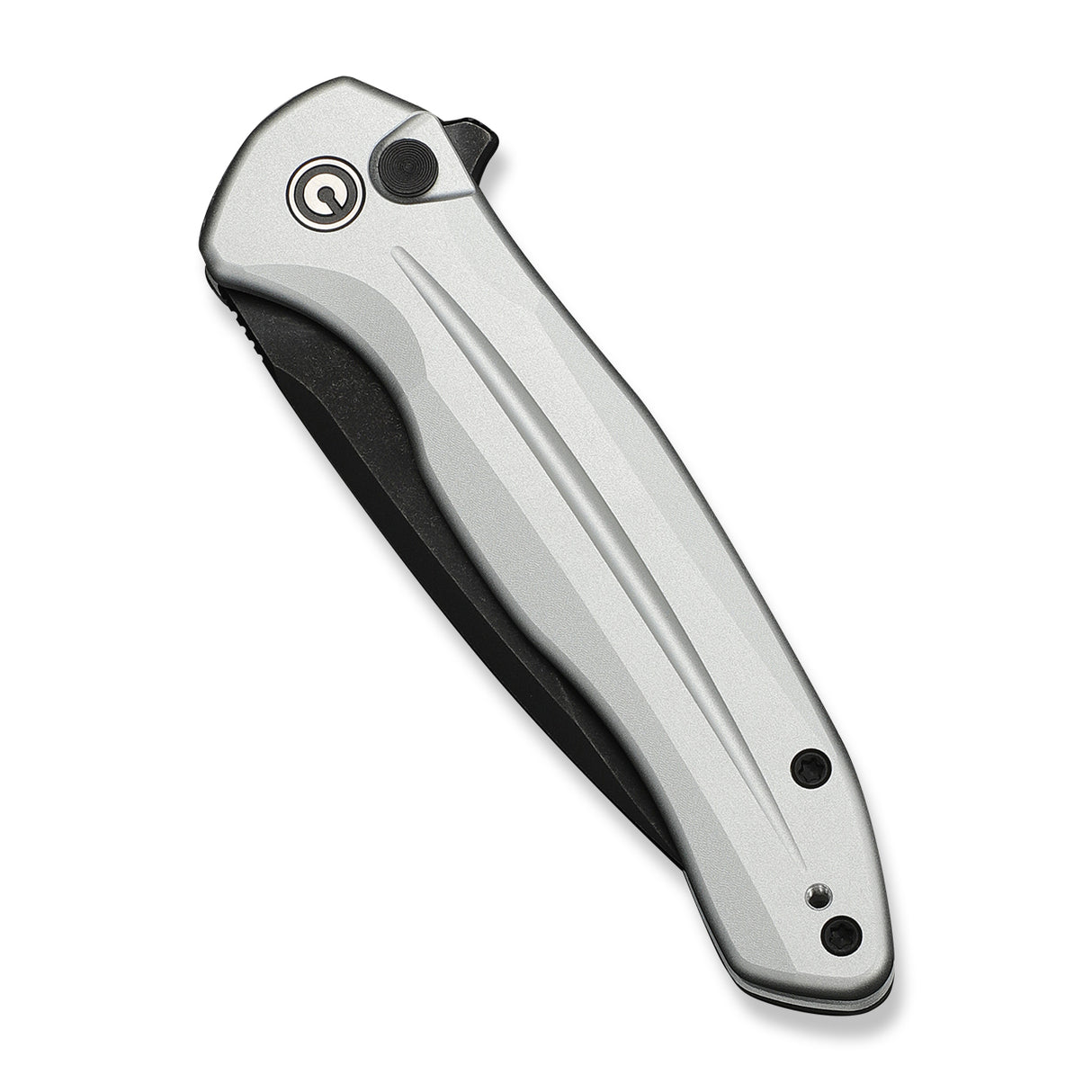 Kitefin Button Lock | Silver Aluminium + Blackwash 14C28N