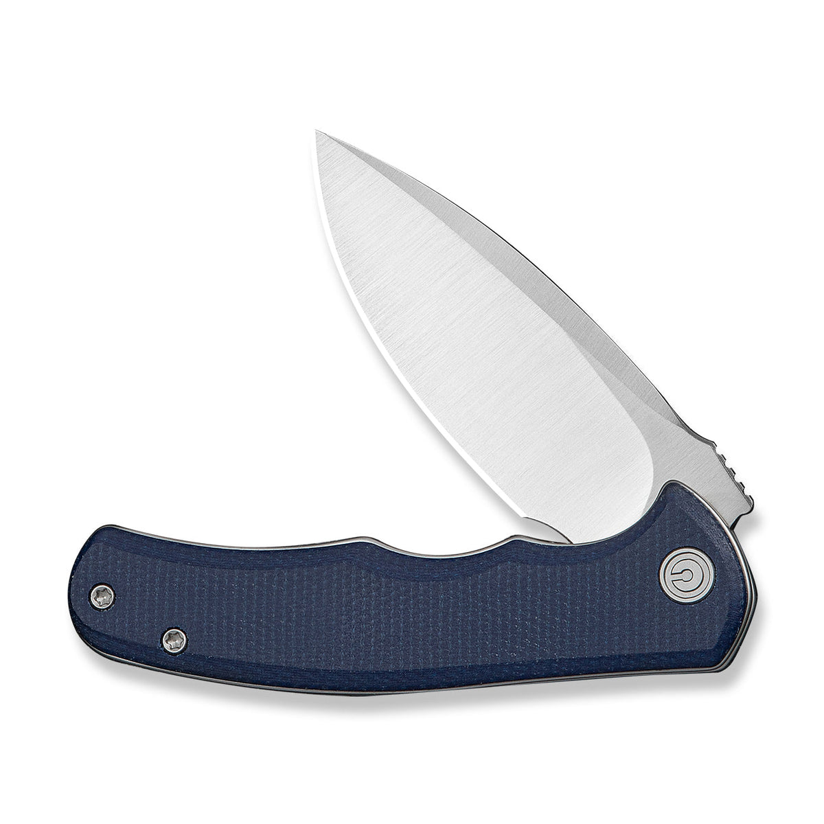 Mini Praxis | Blue Canvas Micarta + Satin D2