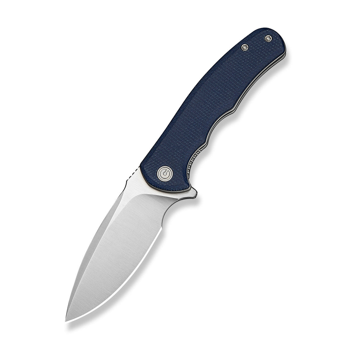 Mini Praxis | Blue Canvas Micarta + Satin D2