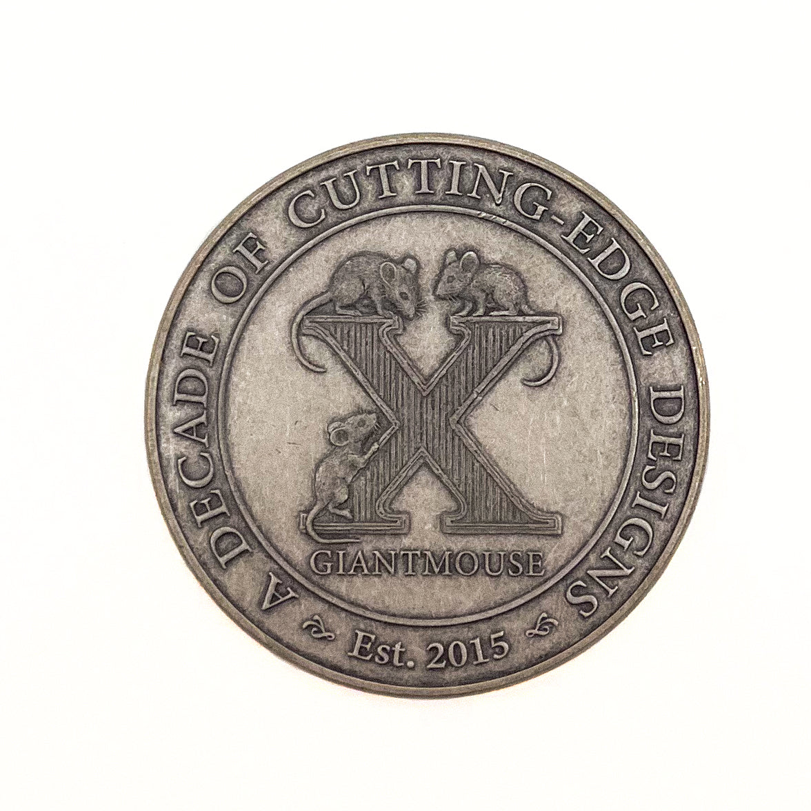 GiantMouse 10 Year Jubilee Coin | Antique Silver