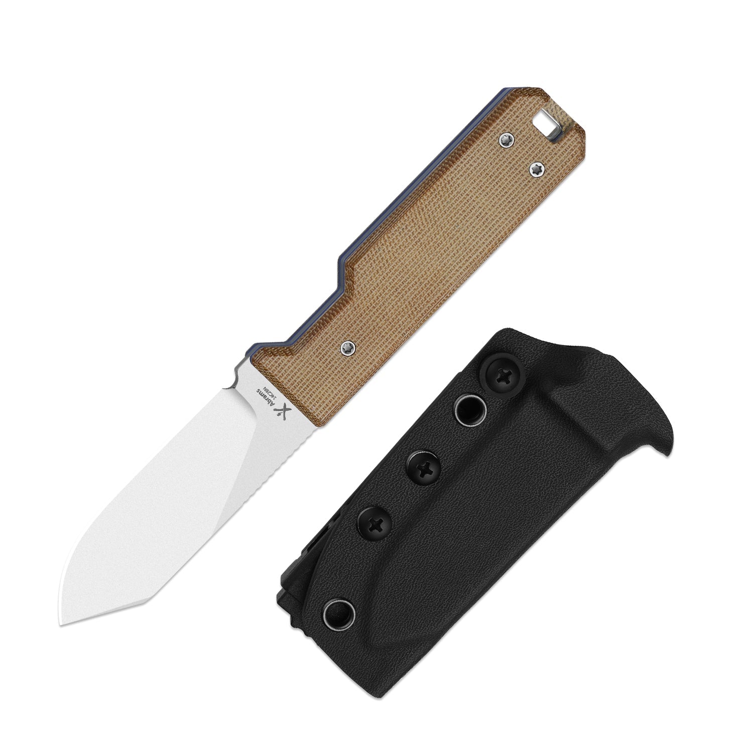Abrams | Brown Norplex UltreX™ Micarta & G10 + Stonewash 14C28N