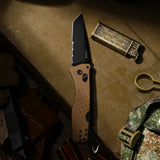 Aegis T | Brown G10 + Black Serrated AEB-L